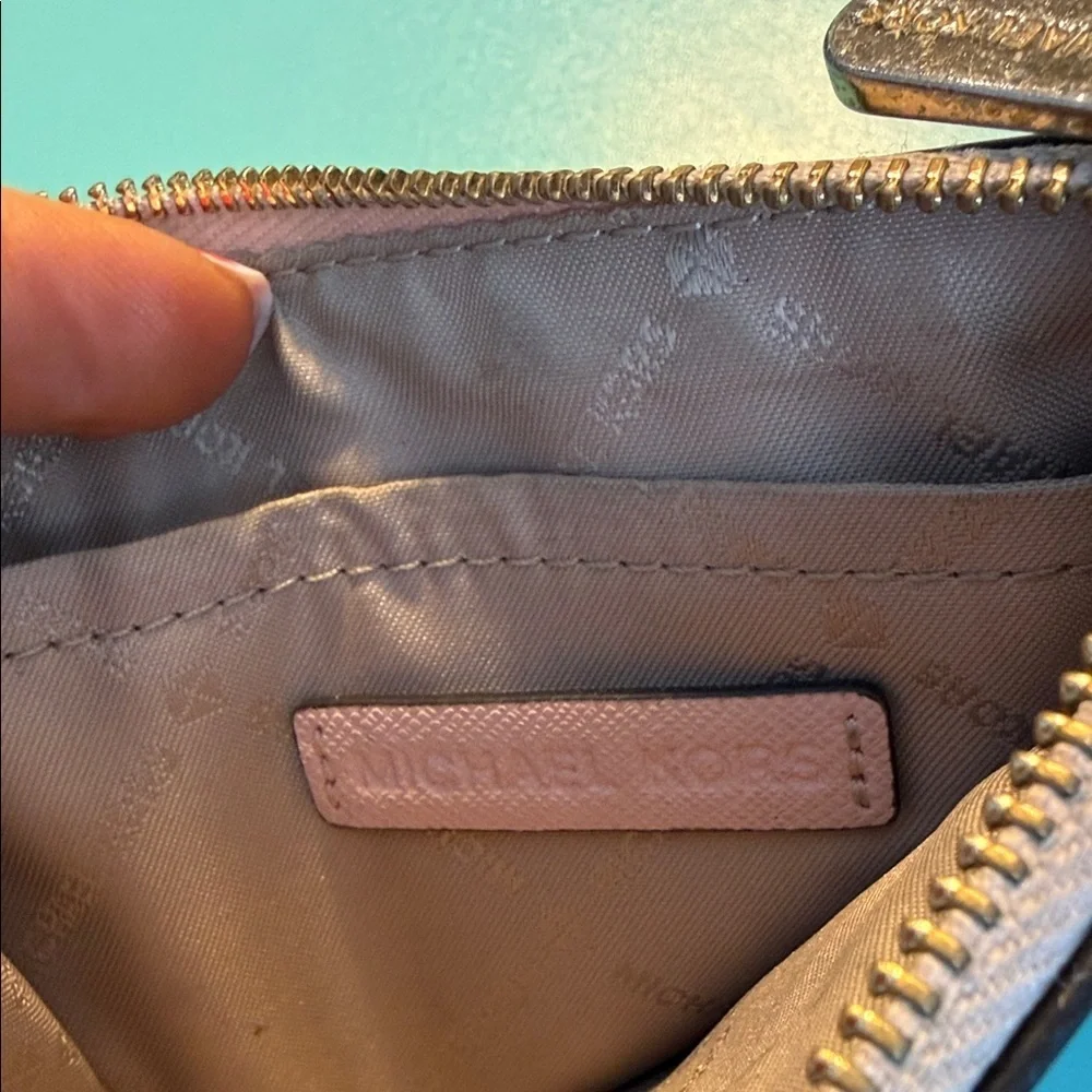 Michael Kors Blush Card Holder with Keyring pink wallet coin purse MK designer